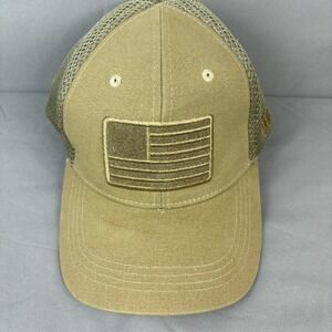 Highland Tactical Operator USA Flag Cap Soft Mesh Tan One Size